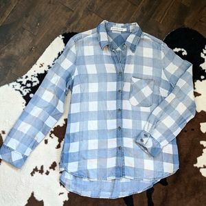 CHECKERED jean blouse